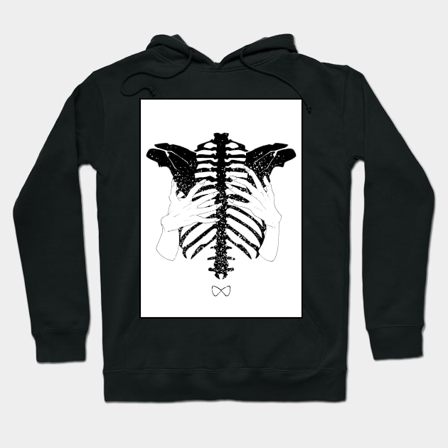 Skeleton Ribs 01 Hoodie by tabrakadabra